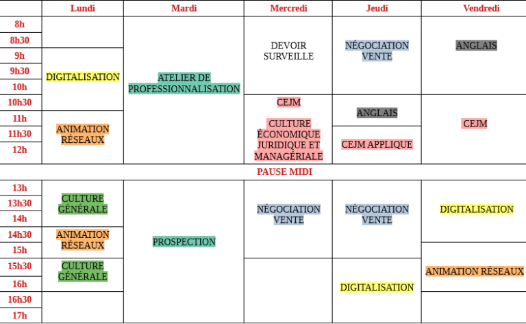 Emploi Du Temps Lycée Saint Clair Derval