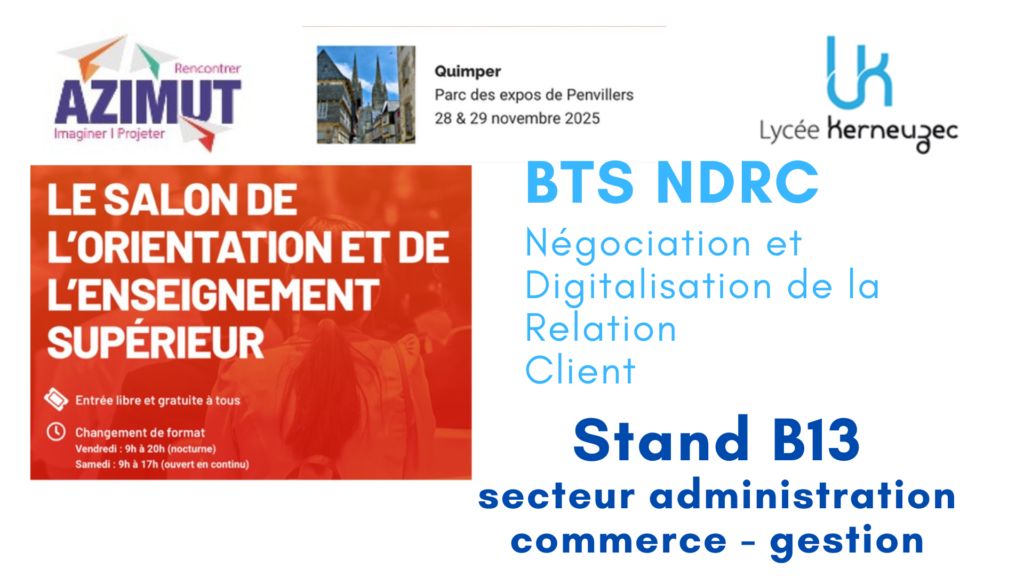 Présence BTS NDRC Lycée Kerneuzec salon Azimut Quimper 28 et 29 novembre 2025
